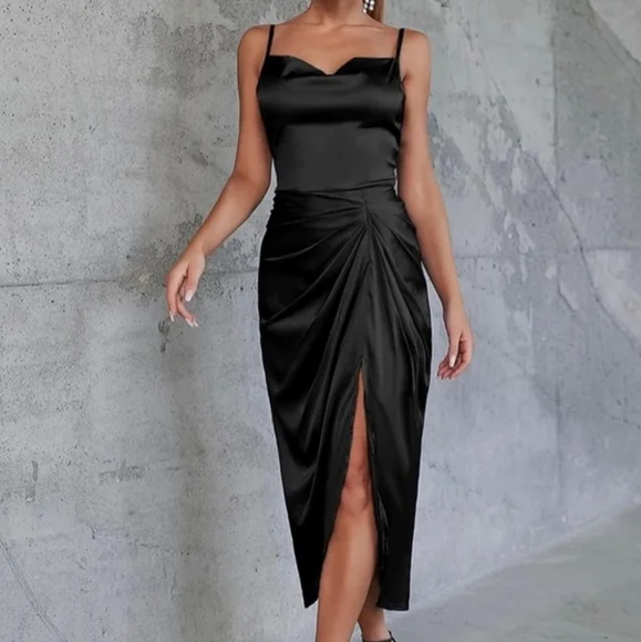 LAST 1 MEDIUM Black Licorice Elegant/Formal Dress - Picture 5 of 6